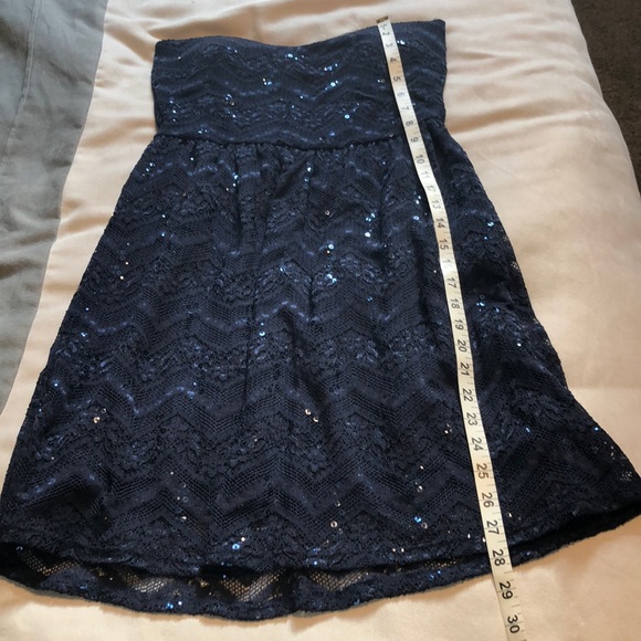 Size L strapless navy sparkle dress - Picture 8 of 8
